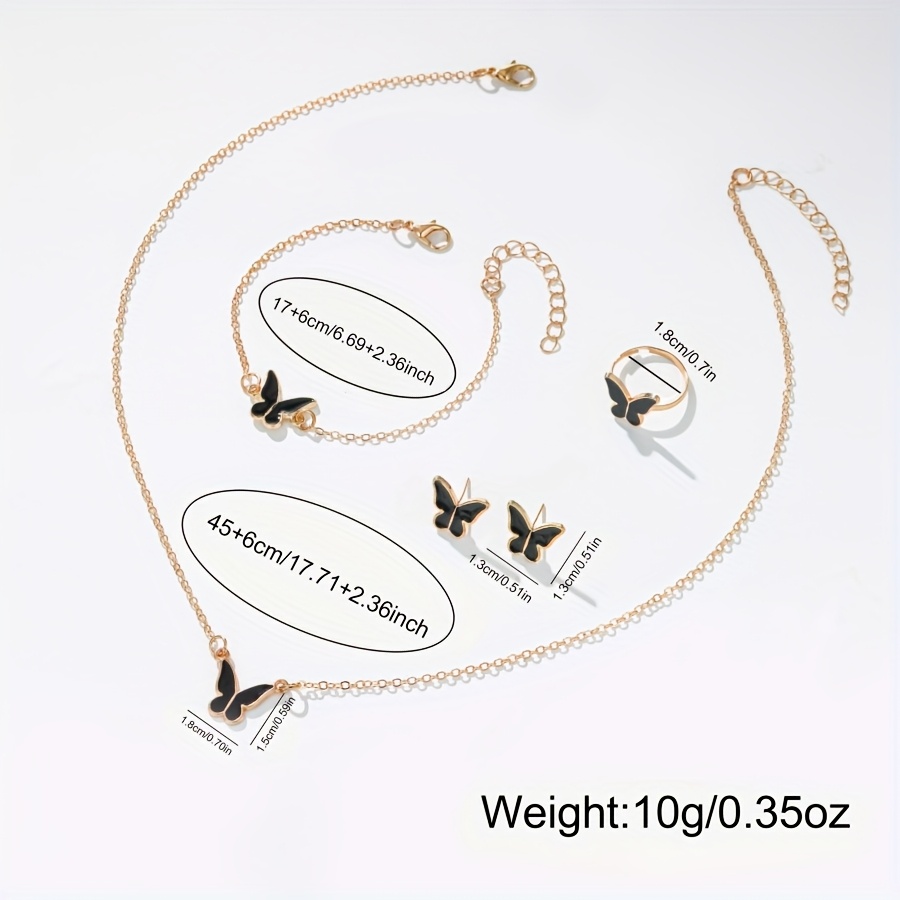 Casual Quartz Watch Set with Butterfly Jewelry Kit